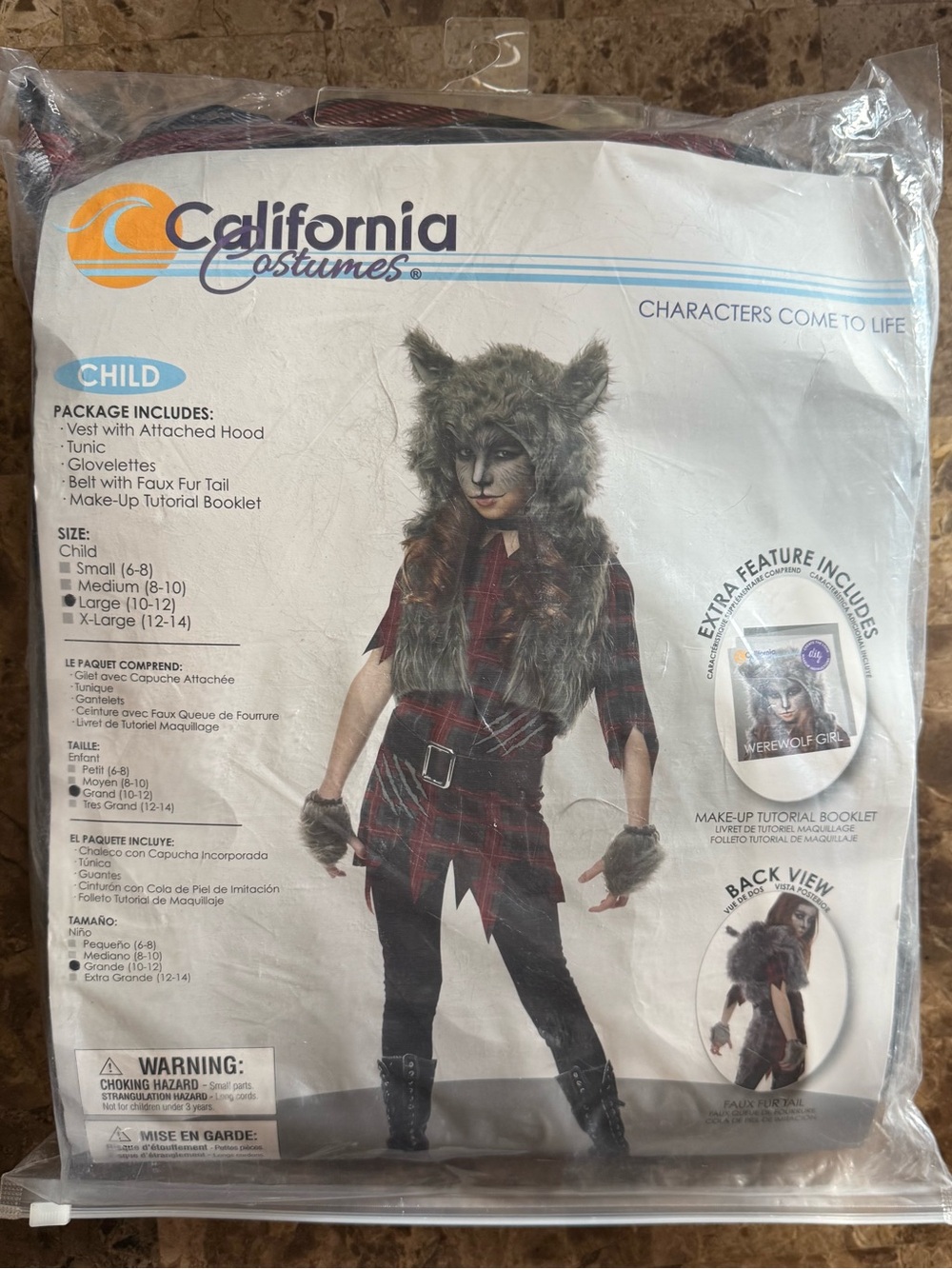 California Costumes Girls' Werewolf Costume Large 10-12. NWT. NEVER WORN.